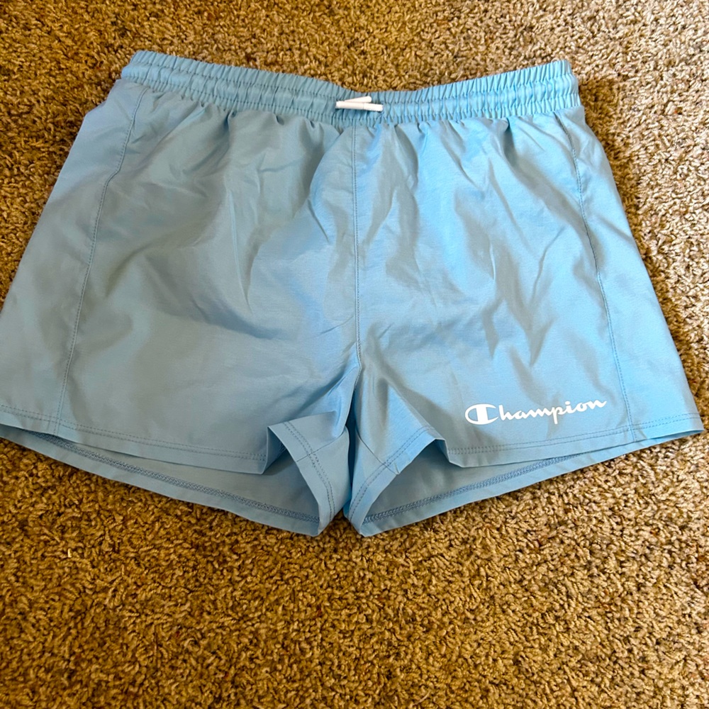 Baby Blue Youth Girl Athletic Champion Shorts